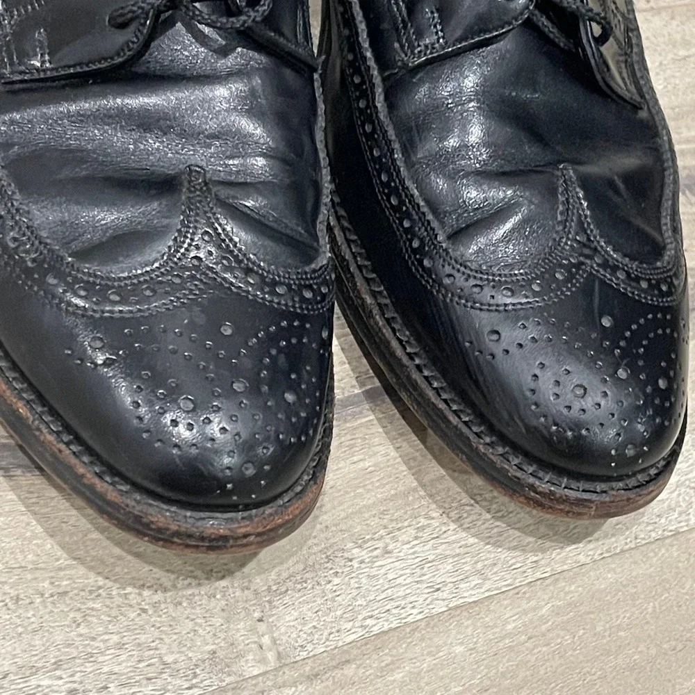 Florsheim Oxford Shoes Men Size 11.5 C Black Cortez Leather Wingtip Brogue 20804